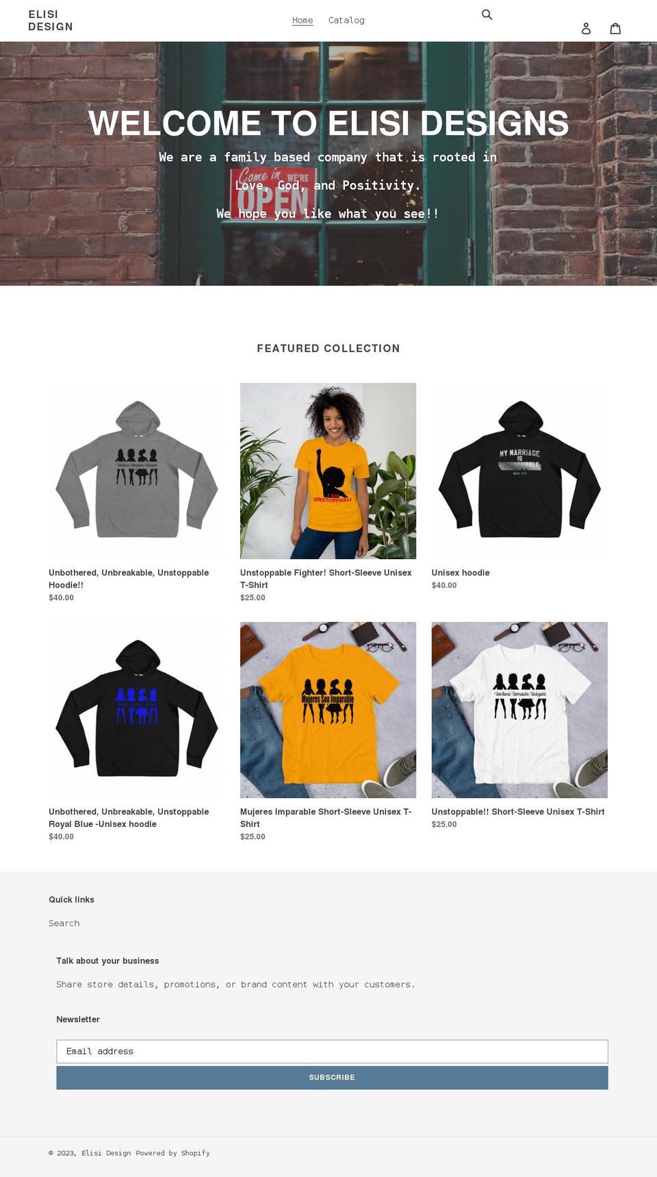 elisidesigns.com shopify website screenshot