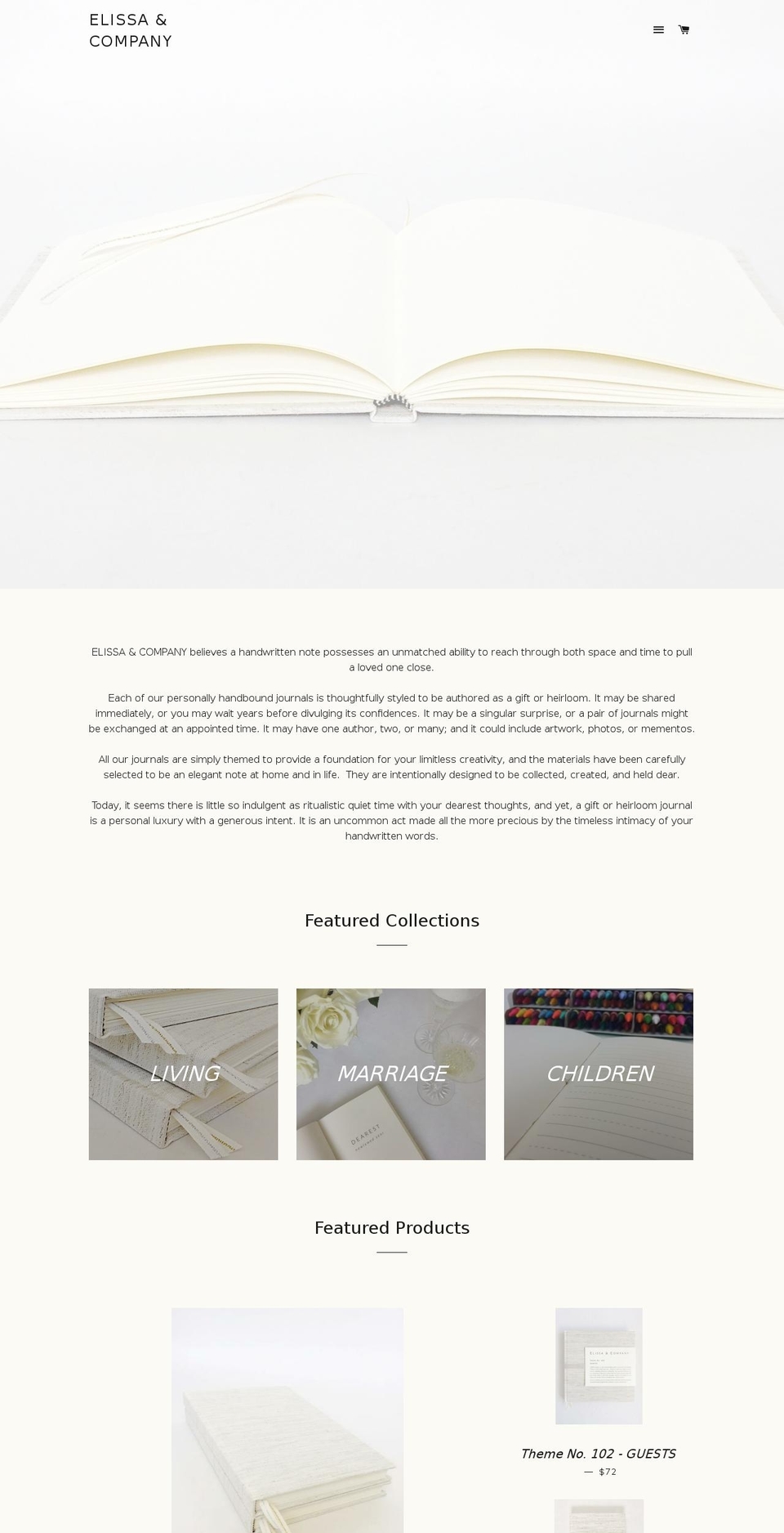 elissaandco.com — Shopify storefront screenshot