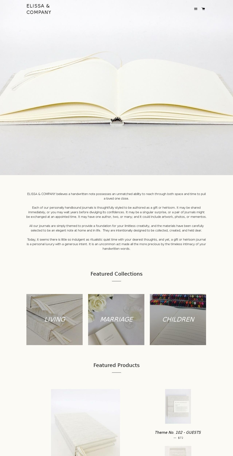elissaandcompany.com — Shopify storefront screenshot