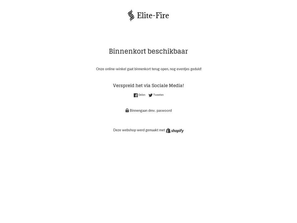 elite-fire.nl shopify website screenshot