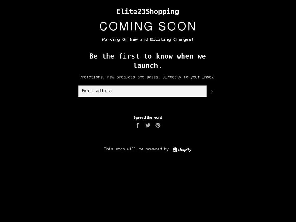 elite23shopping.com — Shopify storefront screenshot