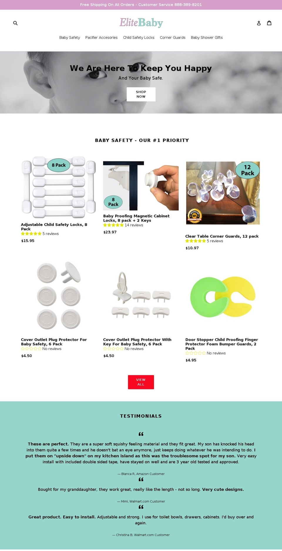 elitebaby.us shopify website screenshot