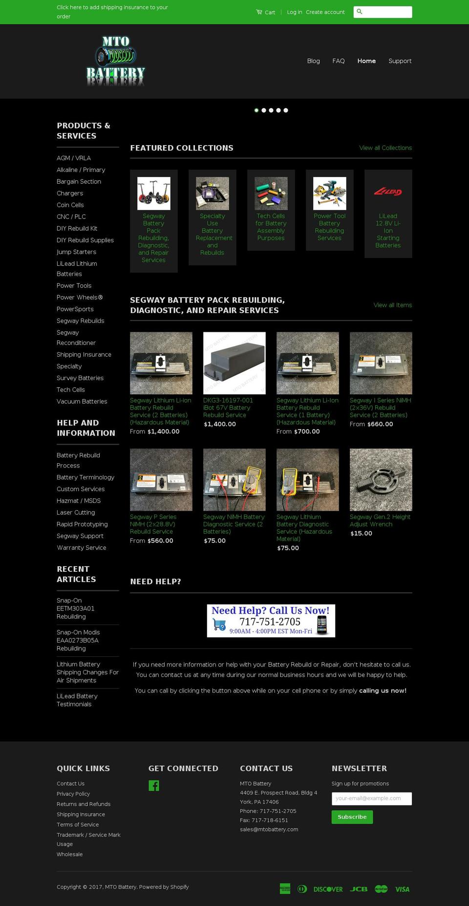 elitebattery.com shopify website screenshot