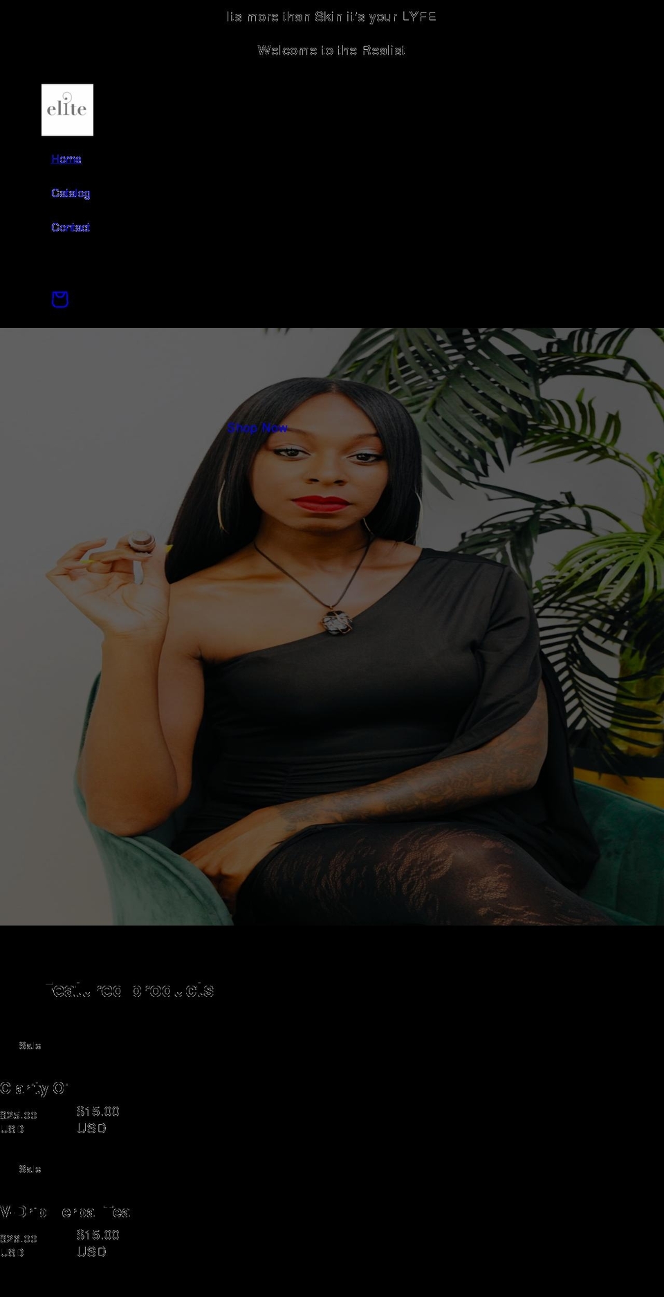 elitebeautyskincare.com shopify website screenshot