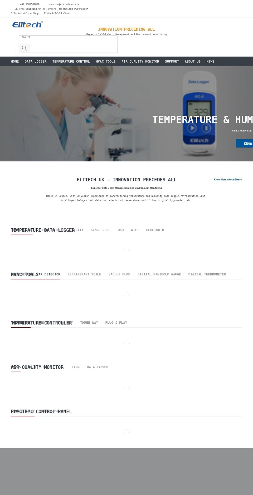 elitech.uk.com shopify website screenshot