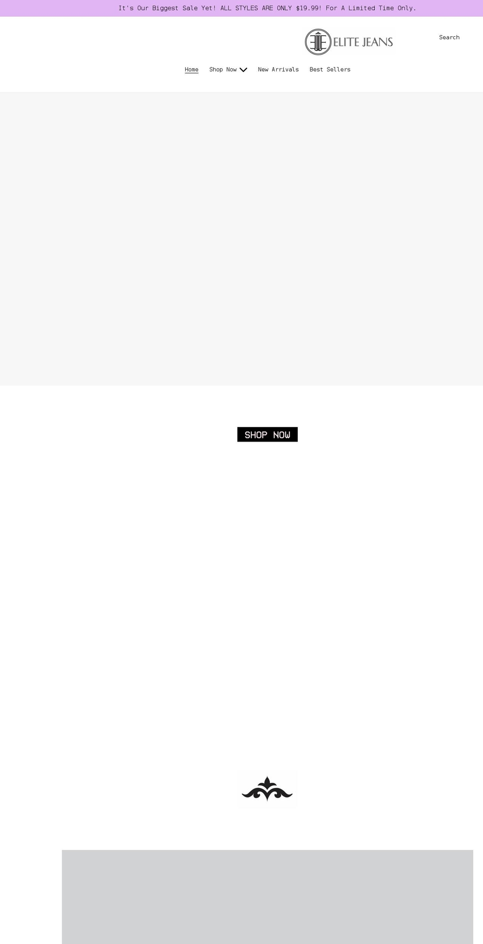 elitecollectionnyc.com shopify website screenshot