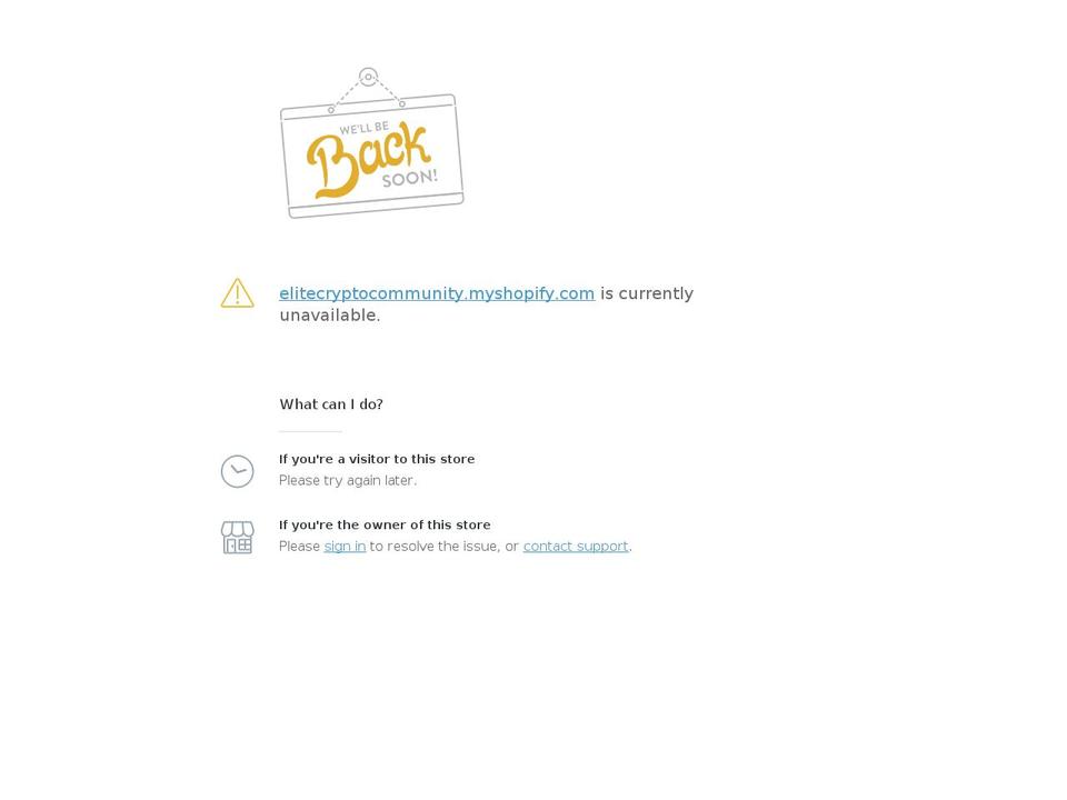 Skyrocket Shopify theme site example elitecryptocommunity.myshopify.com