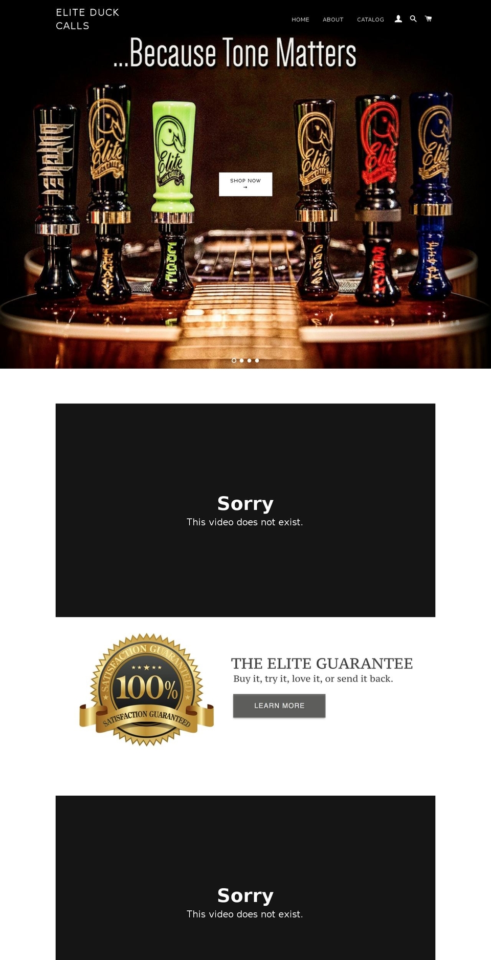 eliteduckcalls.net shopify website screenshot