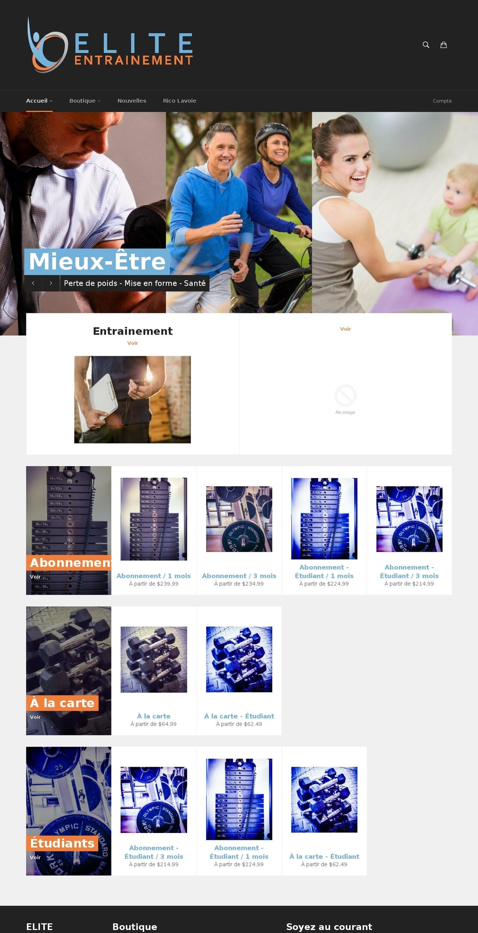 eliteentrainement.com shopify website screenshot