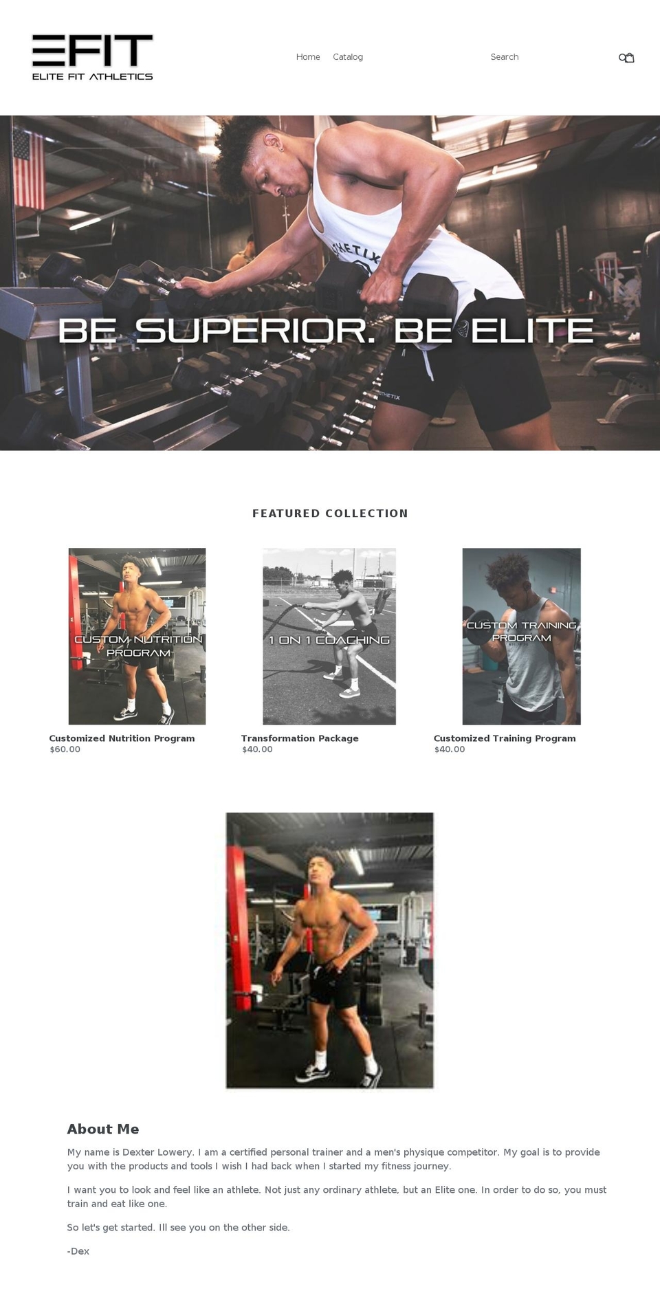 elitefitathletics.com — Shopify storefront screenshot