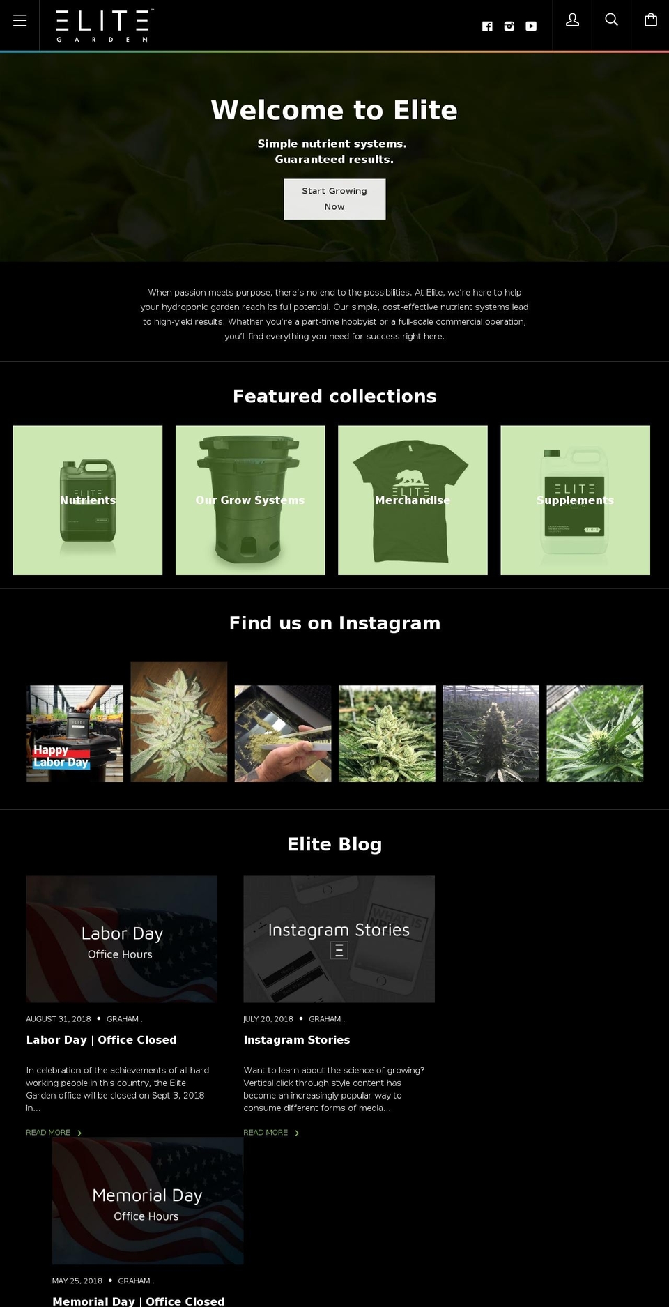 elitegardenproducts.com — Shopify storefront screenshot