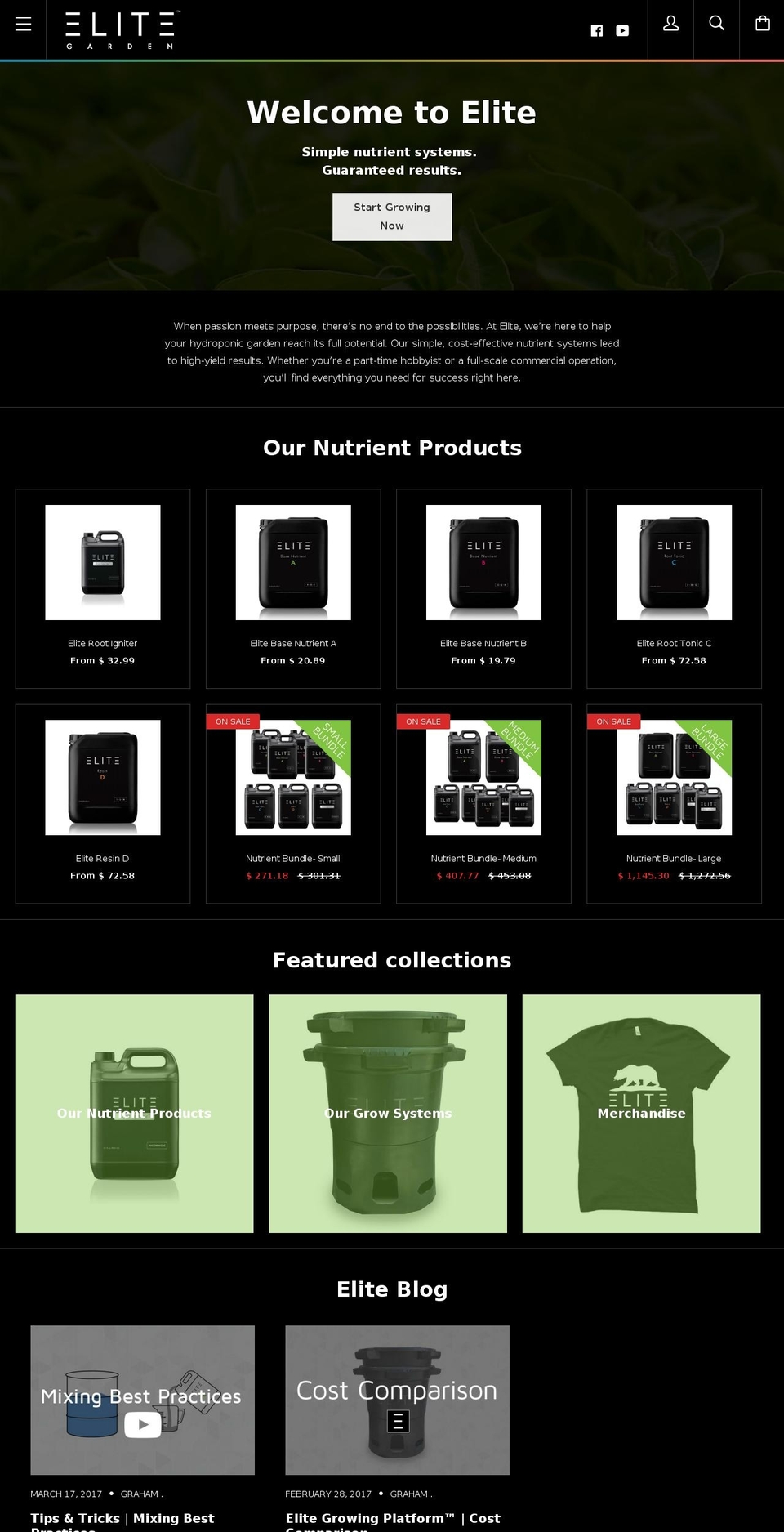 elite Shopify theme site example elitegardenwholesale.com