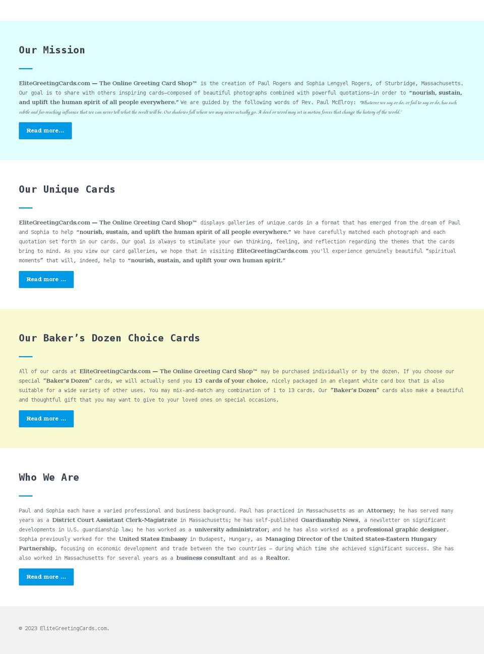 elitegreetingcards.com shopify website screenshot