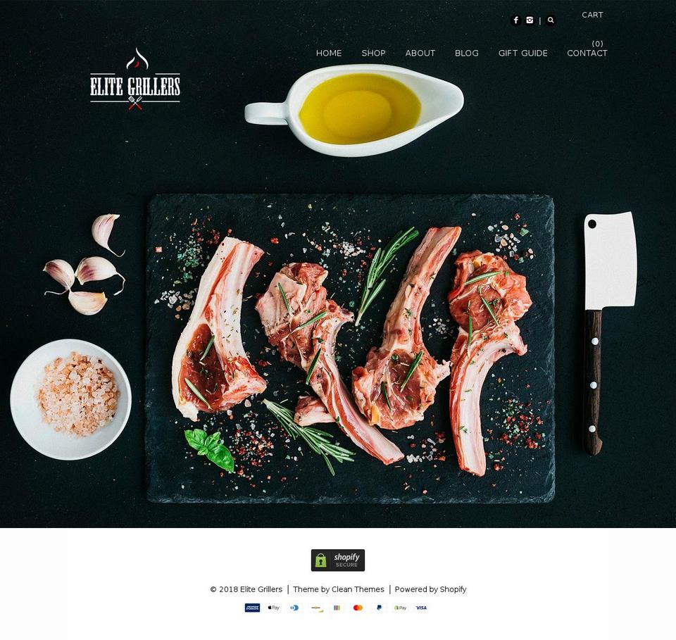 elitegrillers.com — Shopify storefront screenshot