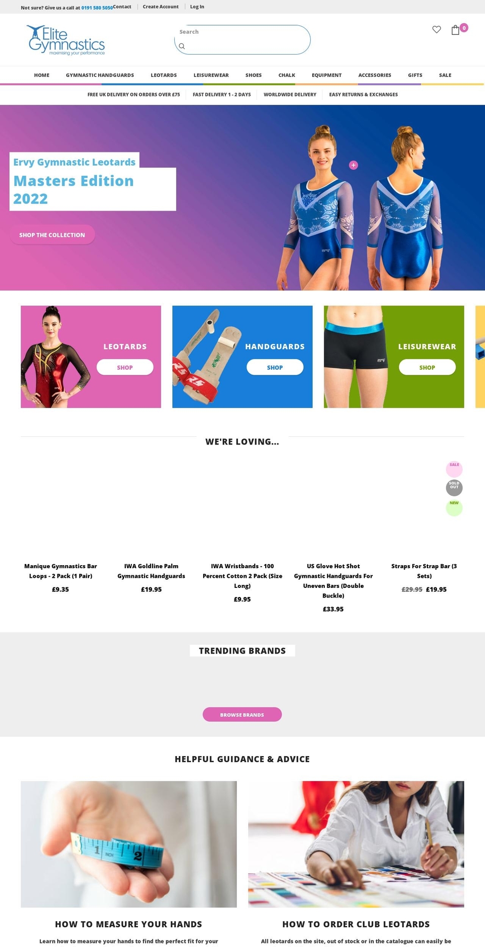 elitegymnastics.co.uk shopify website screenshot