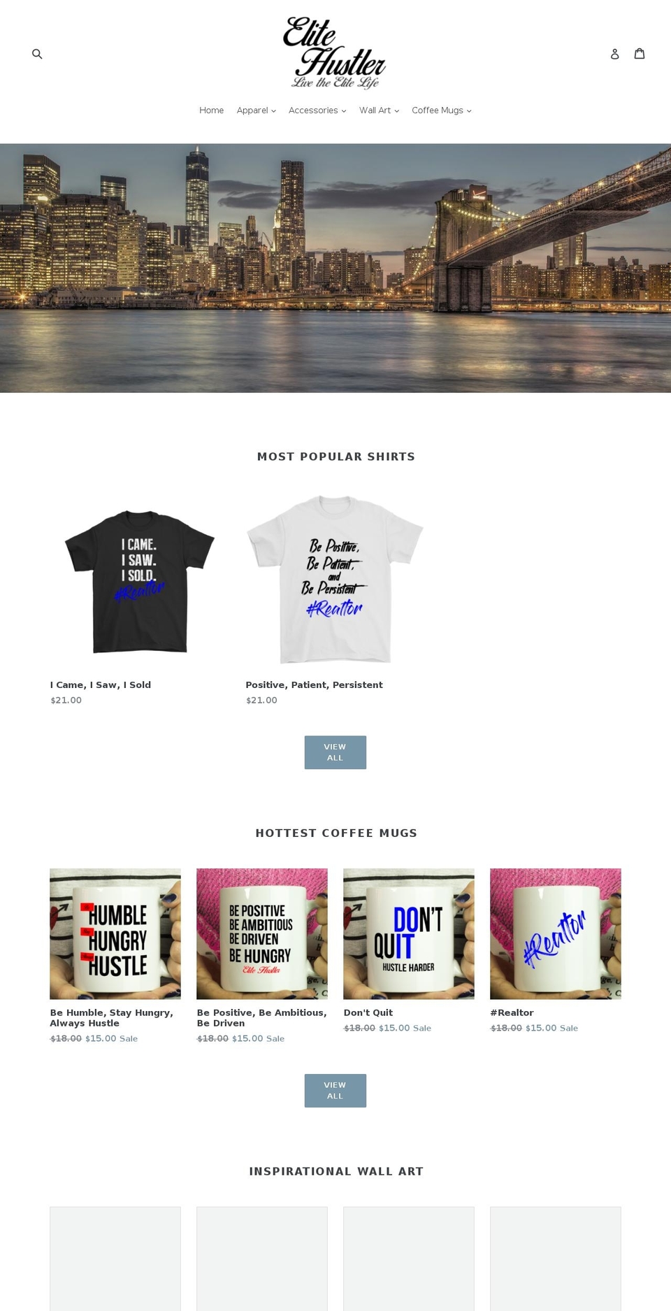 elitehustler.com — Shopify storefront screenshot