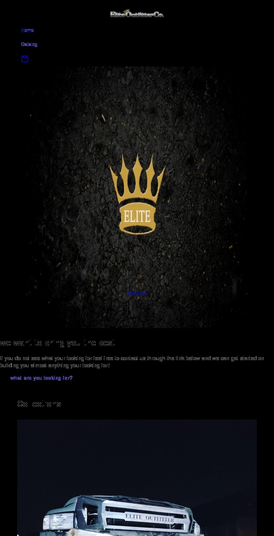 eliteoutfitterco.com shopify website screenshot