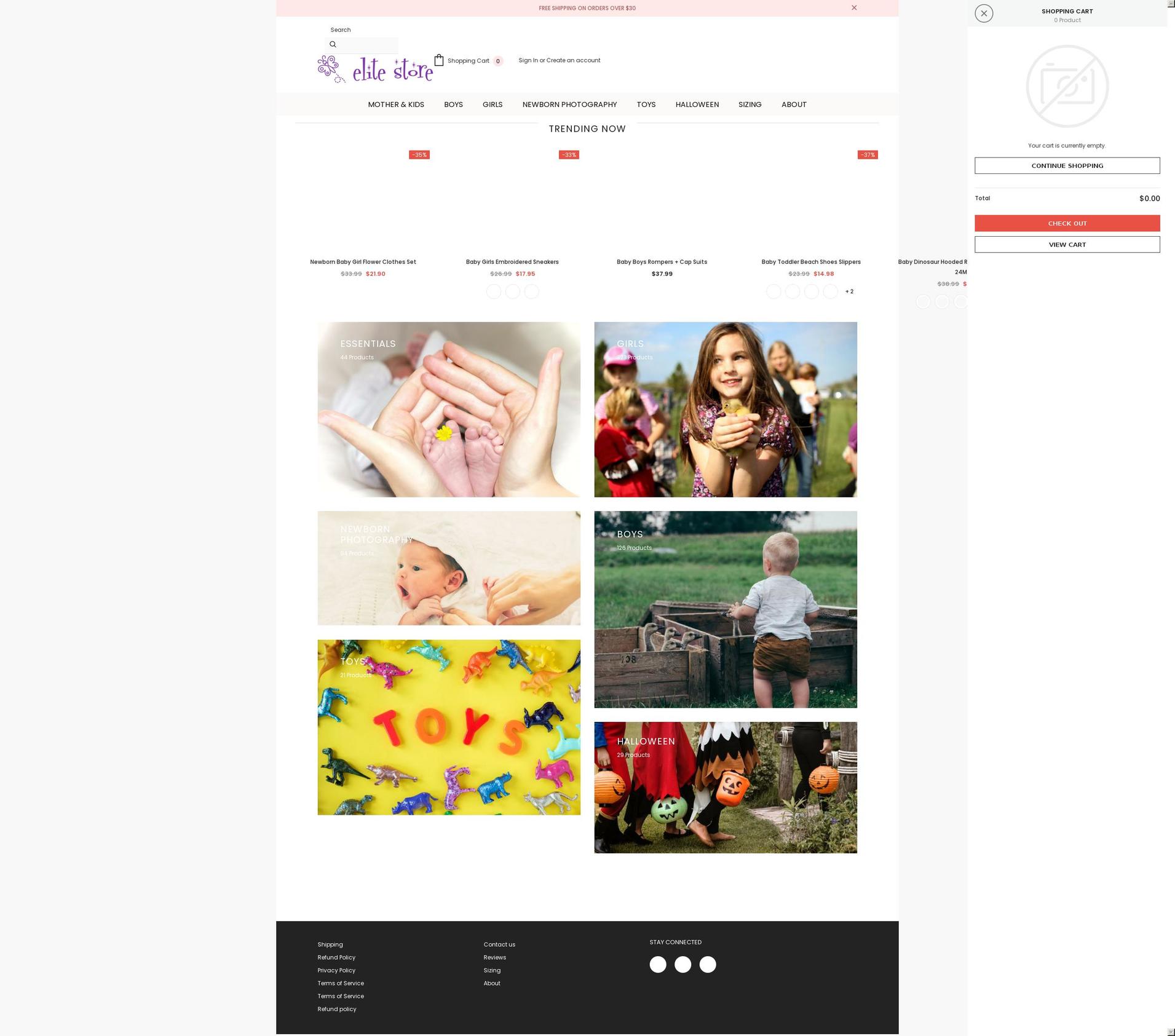 eliteoutletstore.com — Shopify storefront screenshot