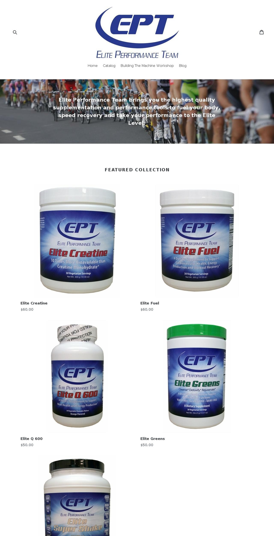 eliteperformanceteam.org shopify website screenshot