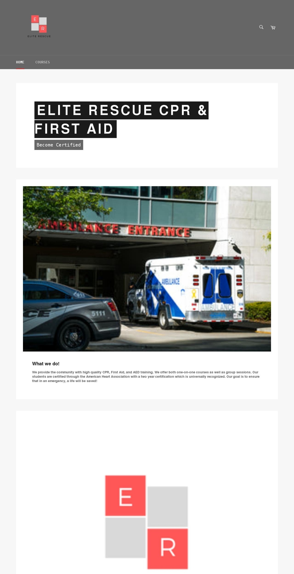 eliterescueaha.com shopify website screenshot