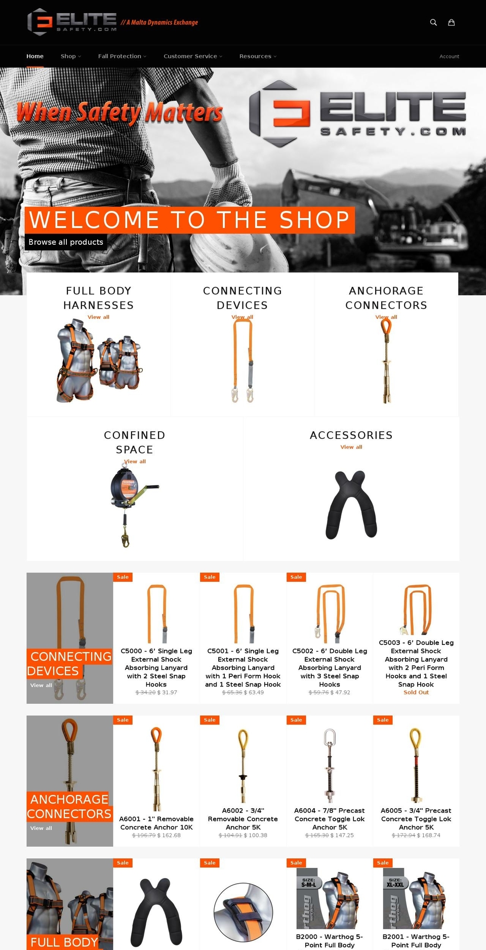 elitesafety.com shopify website screenshot