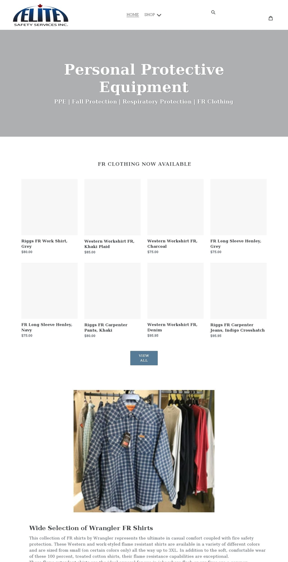 elitesafetyshop.ca shopify website screenshot