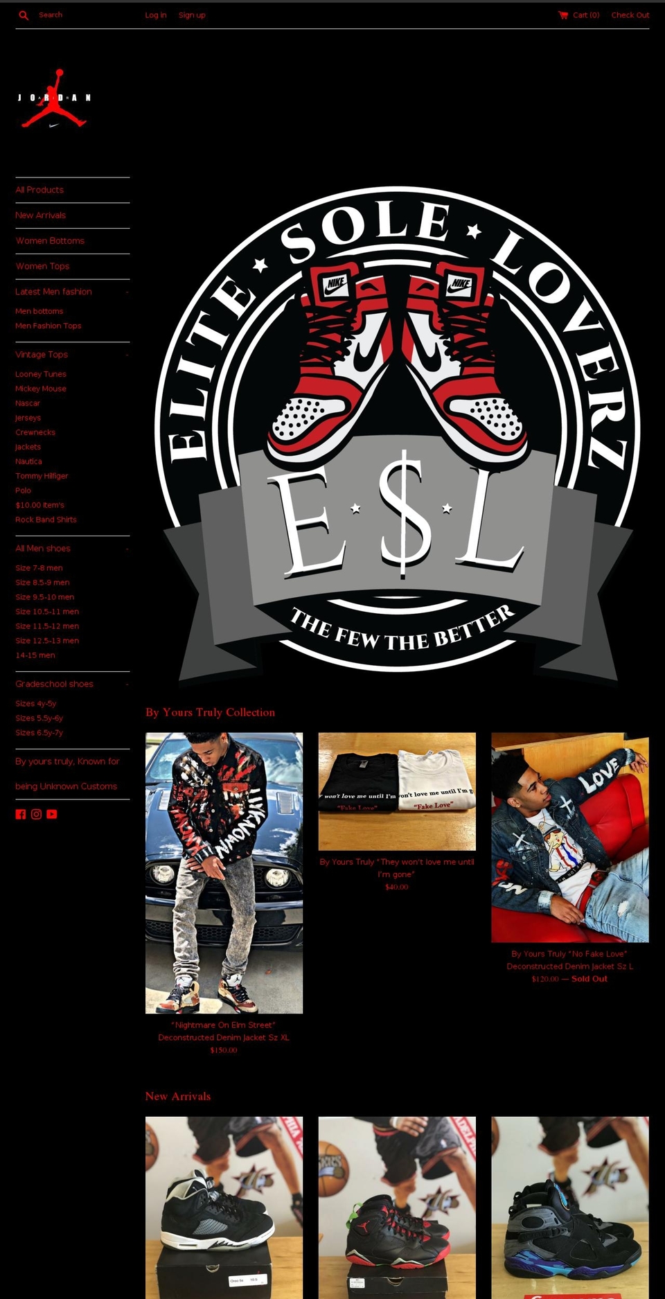 elitesoleloverz.com — Shopify storefront screenshot