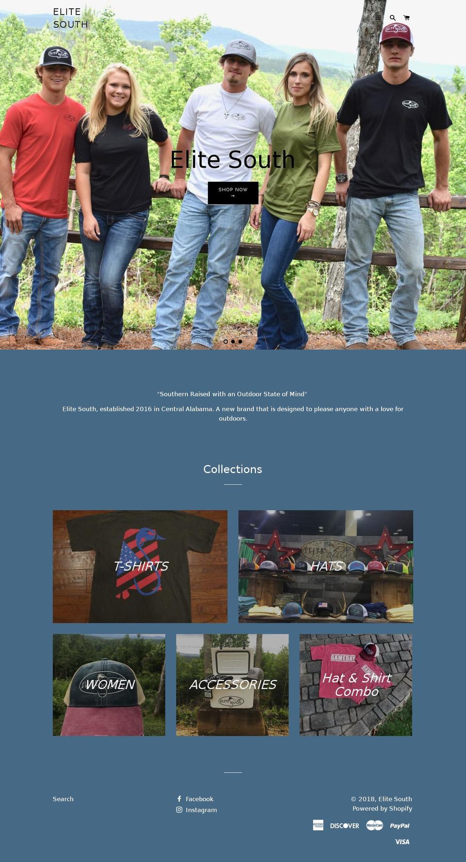 elitesouth2016.com — Shopify storefront screenshot