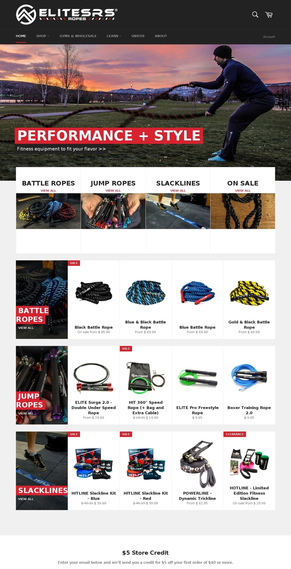 elitesrsfitness.com shopify website screenshot