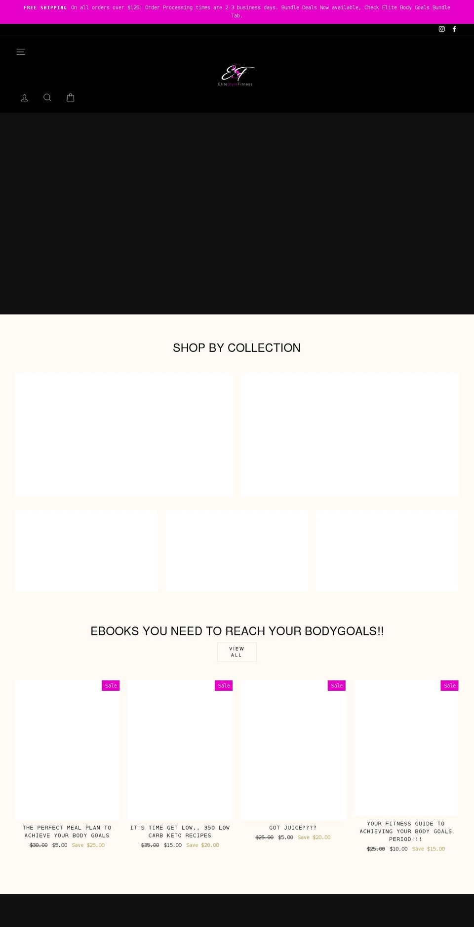 elitestylefitness.com shopify website screenshot