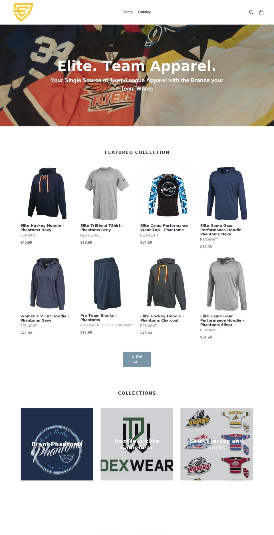 eliteteamapparel.com shopify website screenshot