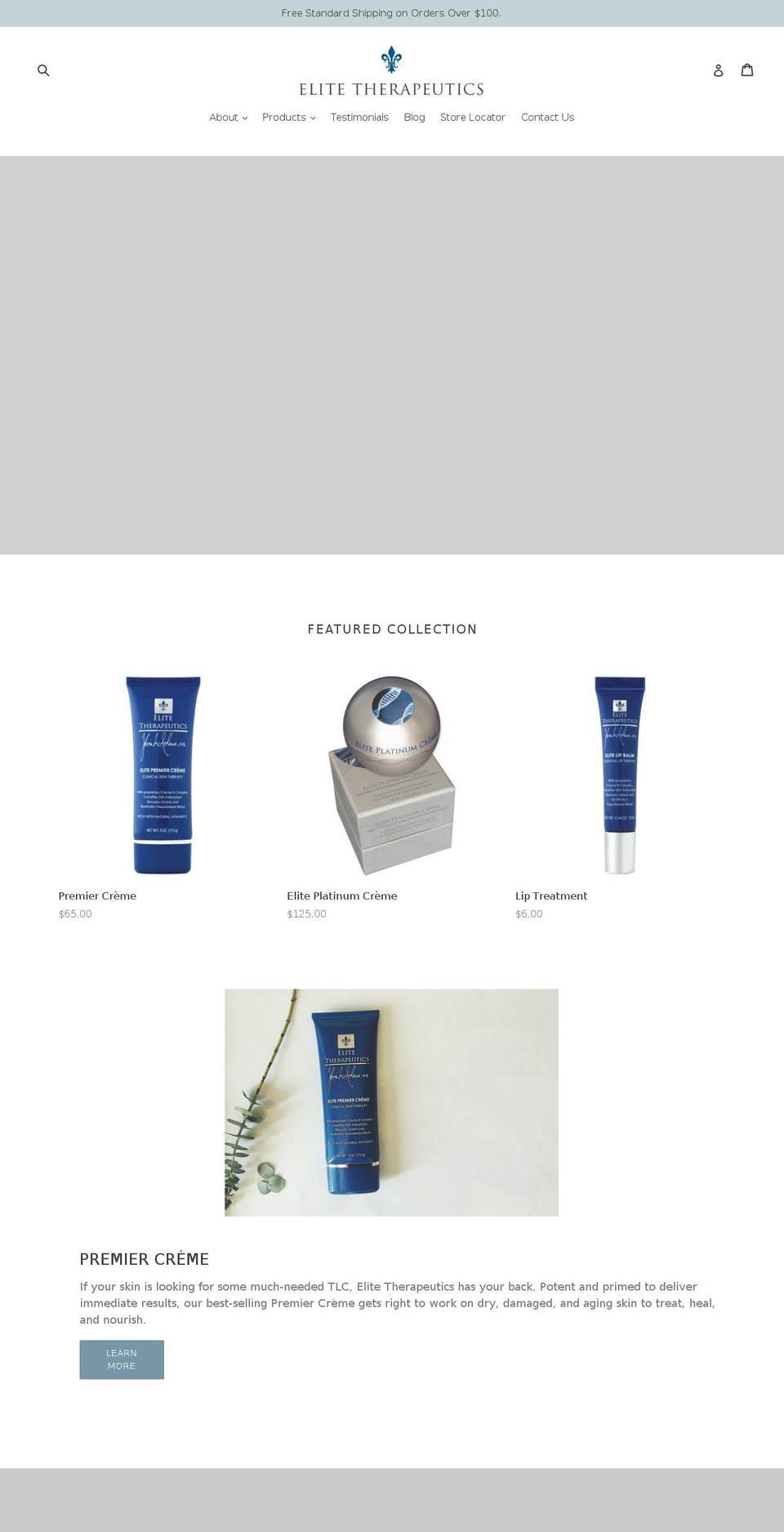 elitetherapeutics.com — Shopify storefront screenshot