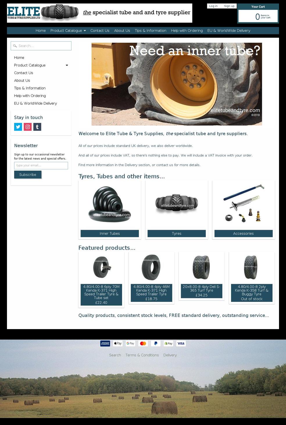 elitetubeandtyre.com — Shopify storefront screenshot