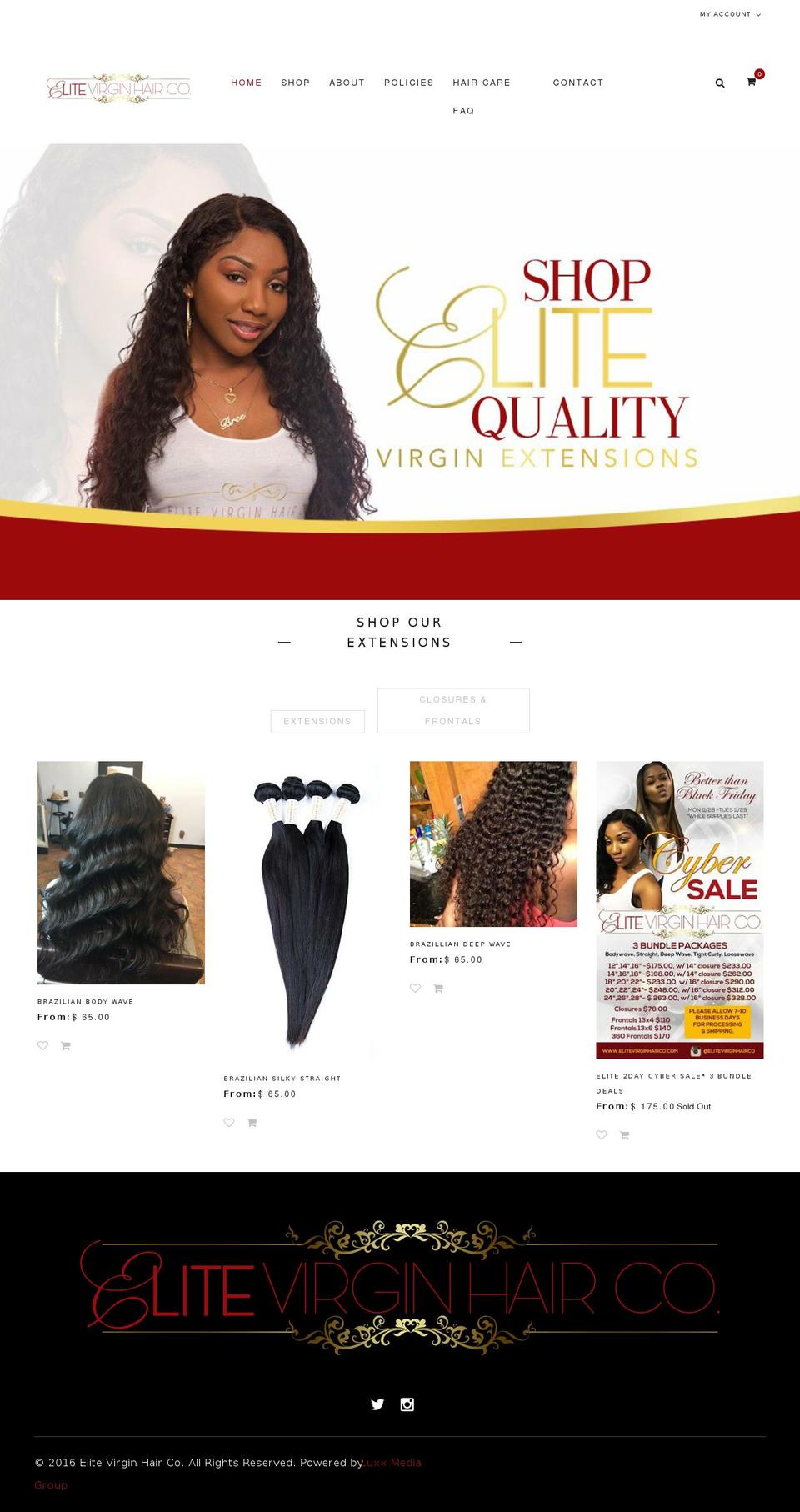 elitevirginhairco.com — Shopify storefront screenshot