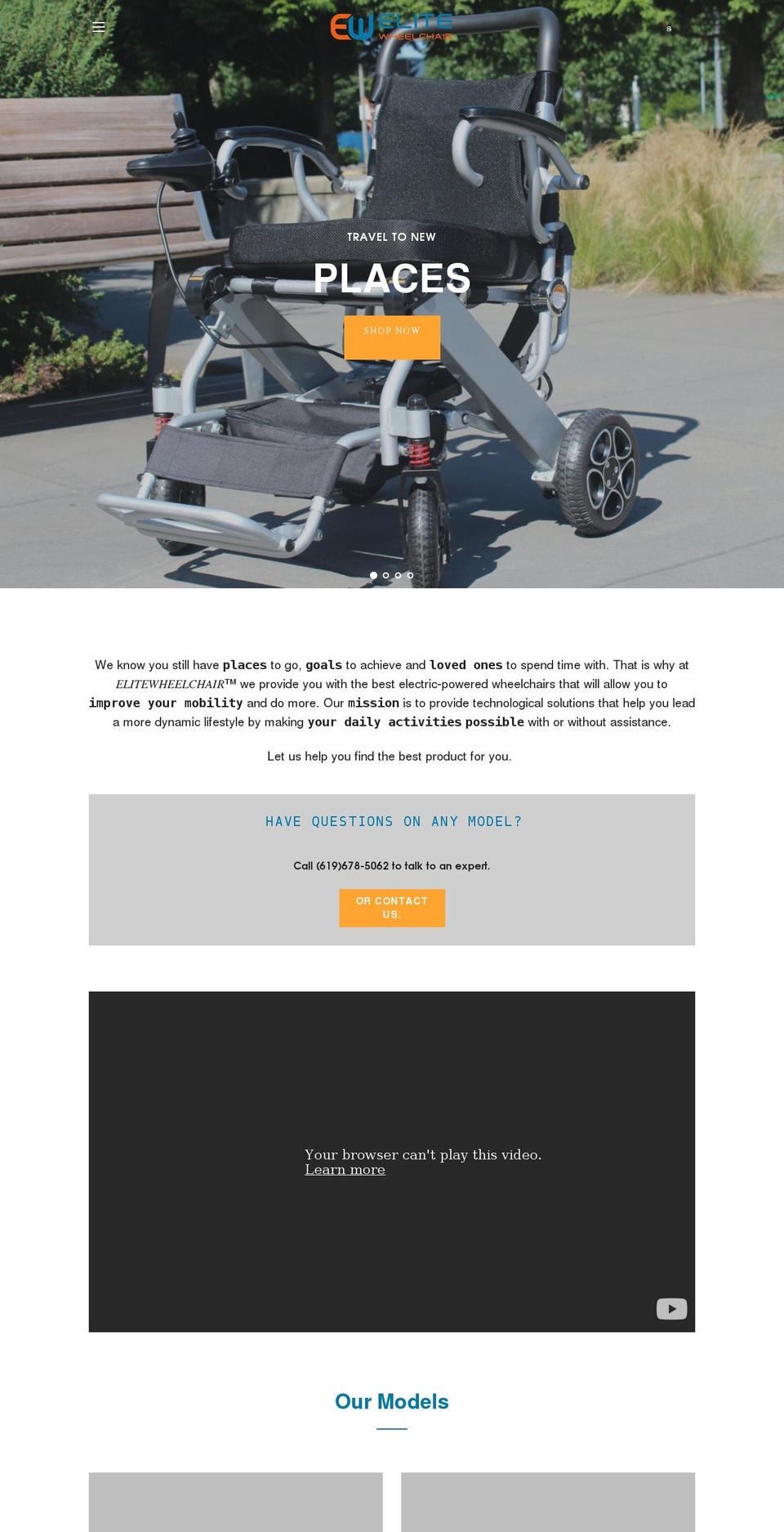 elitewheelchair.com shopify website screenshot