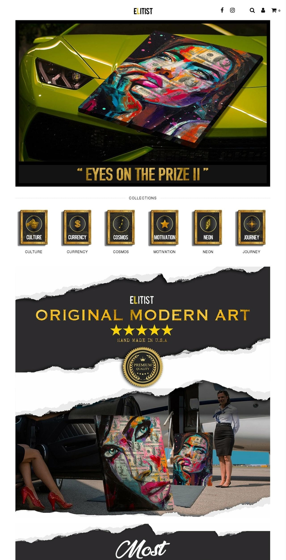 elitistcanvas.com shopify website screenshot
