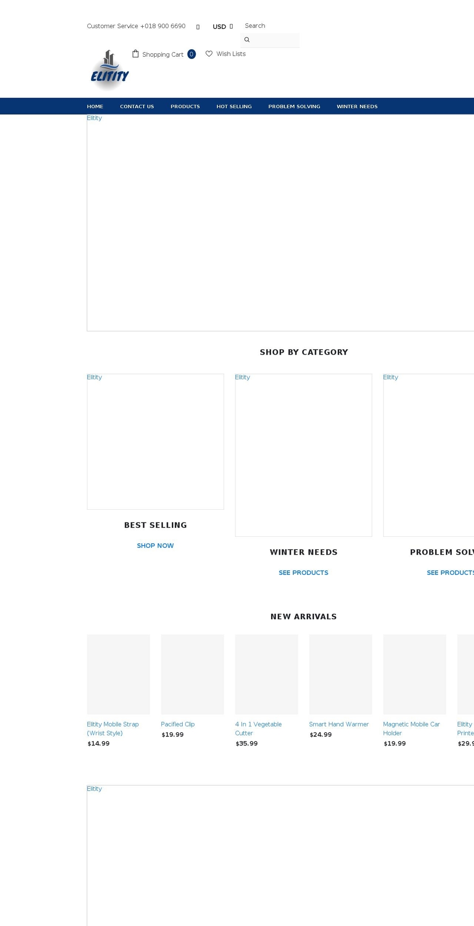 elitity.com shopify website screenshot