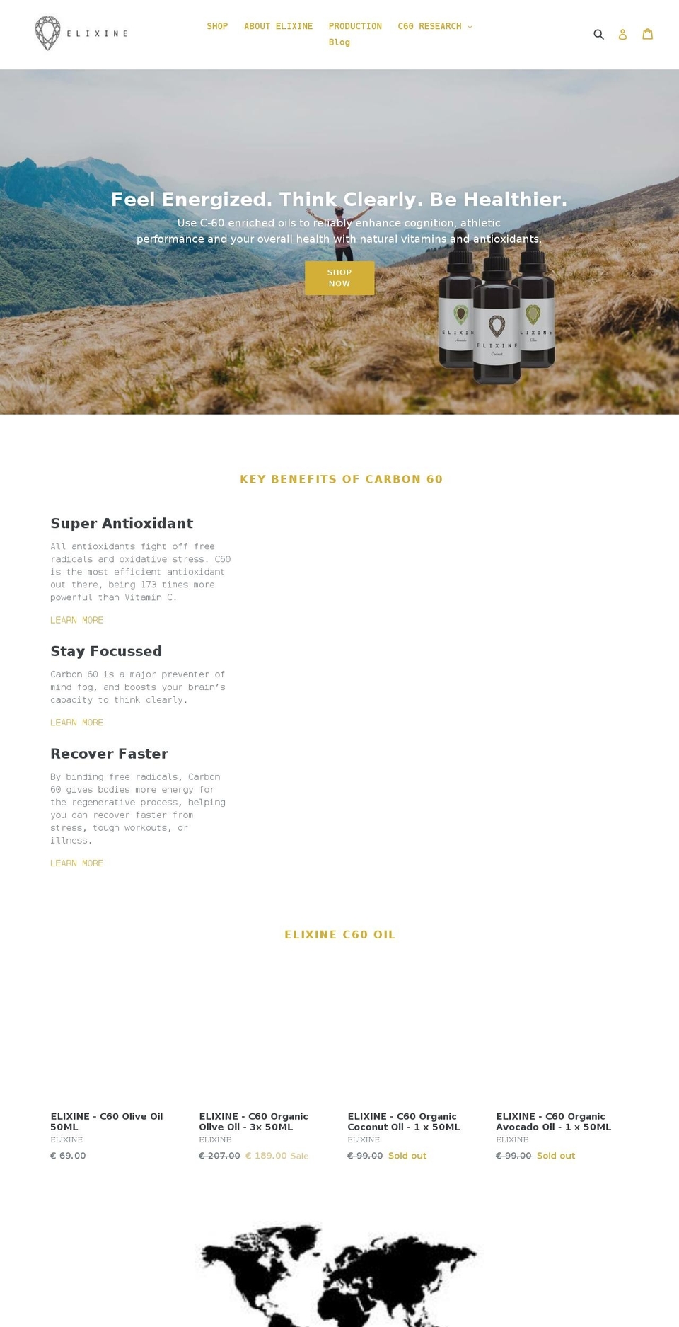 elixine.com — Shopify storefront screenshot
