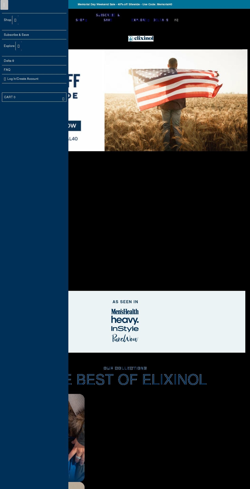 elixinol.com shopify website screenshot