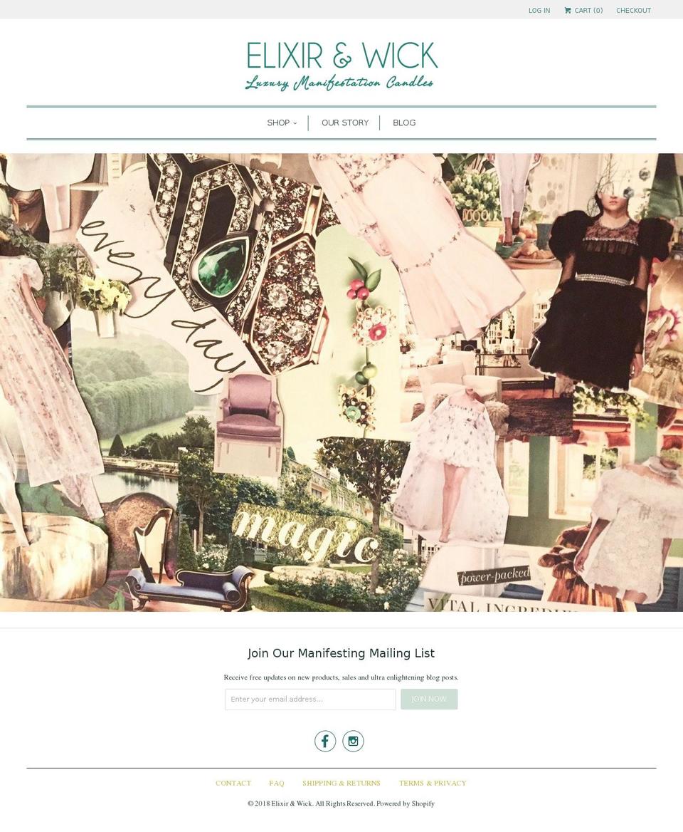 elixirandwick.com — Shopify storefront screenshot