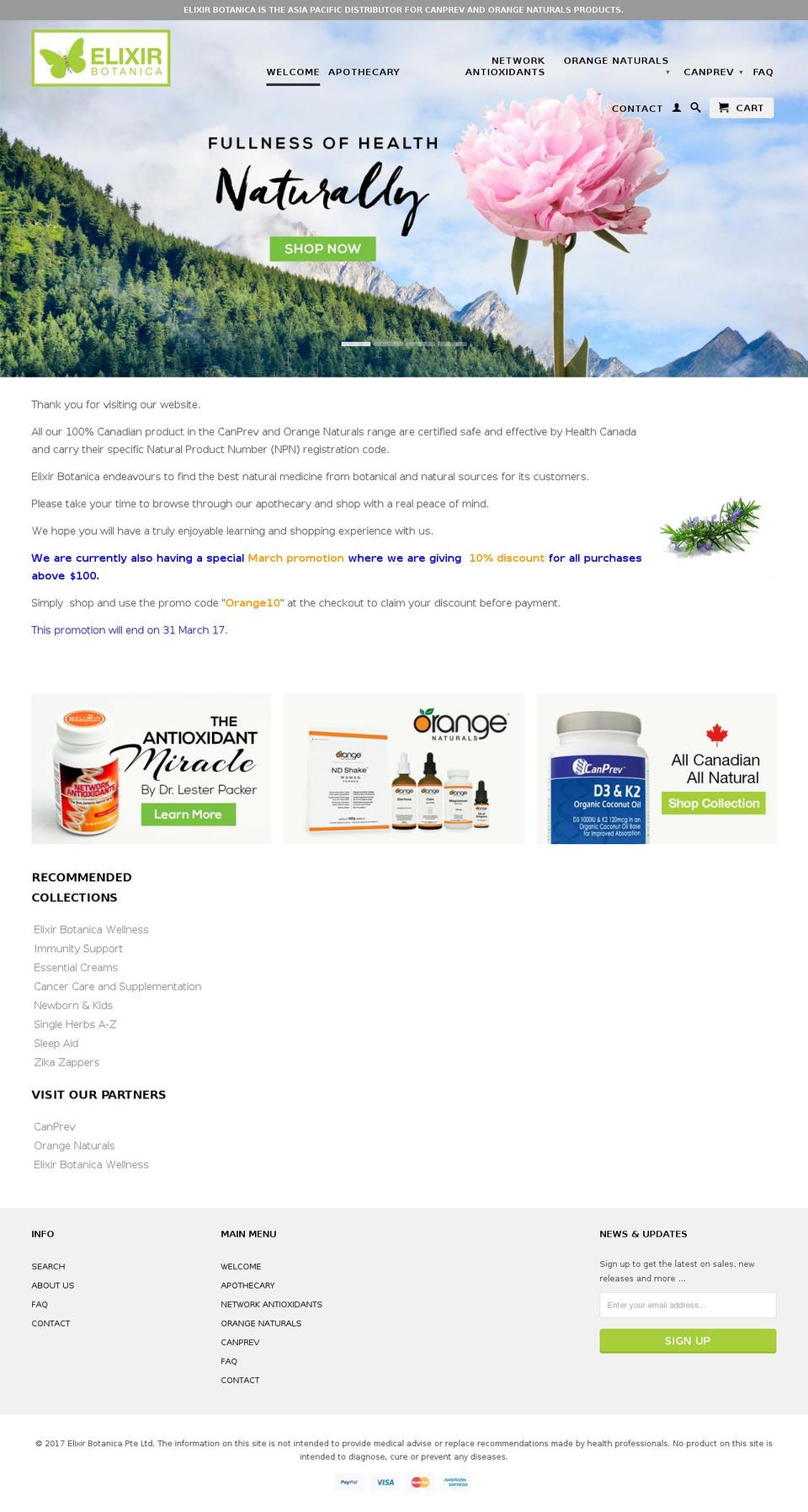 elixirbotanica.com shopify website screenshot