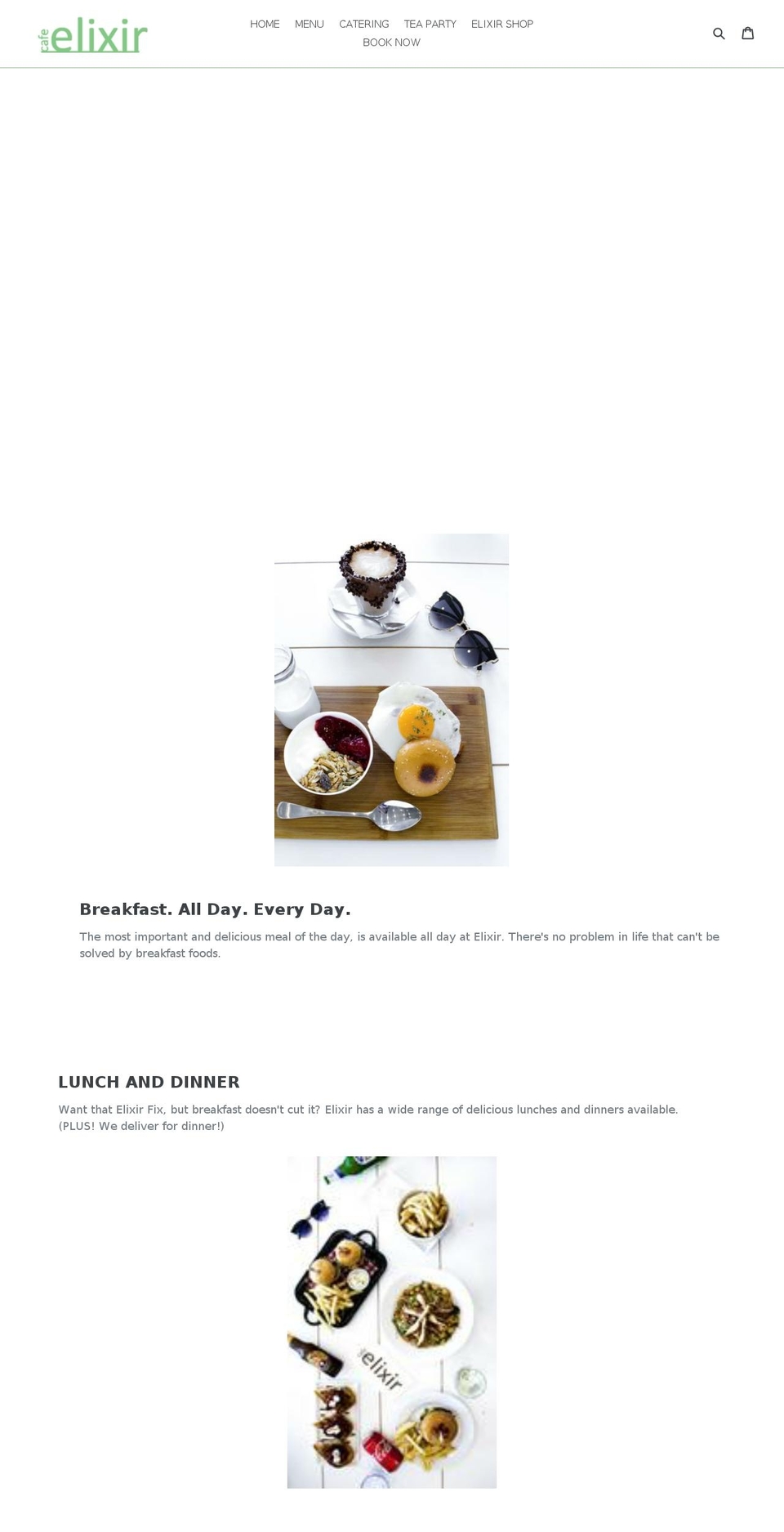 elixircafe.com.au shopify website screenshot