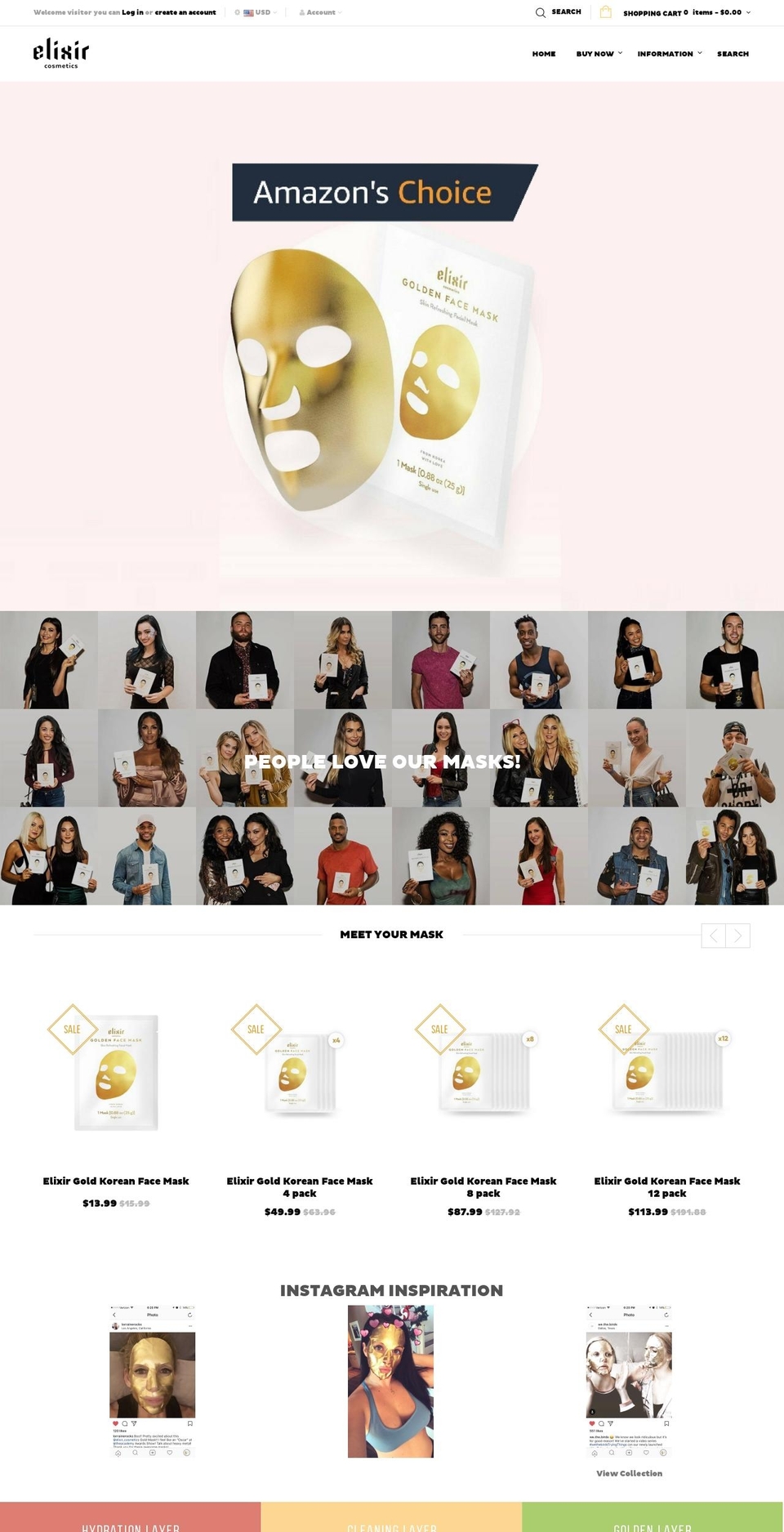 elixirmask.com shopify website screenshot