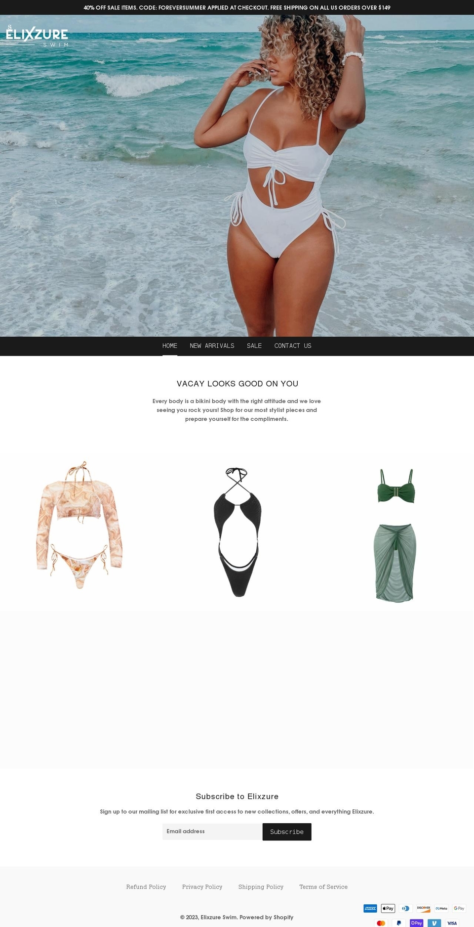 elixzure.com shopify website screenshot