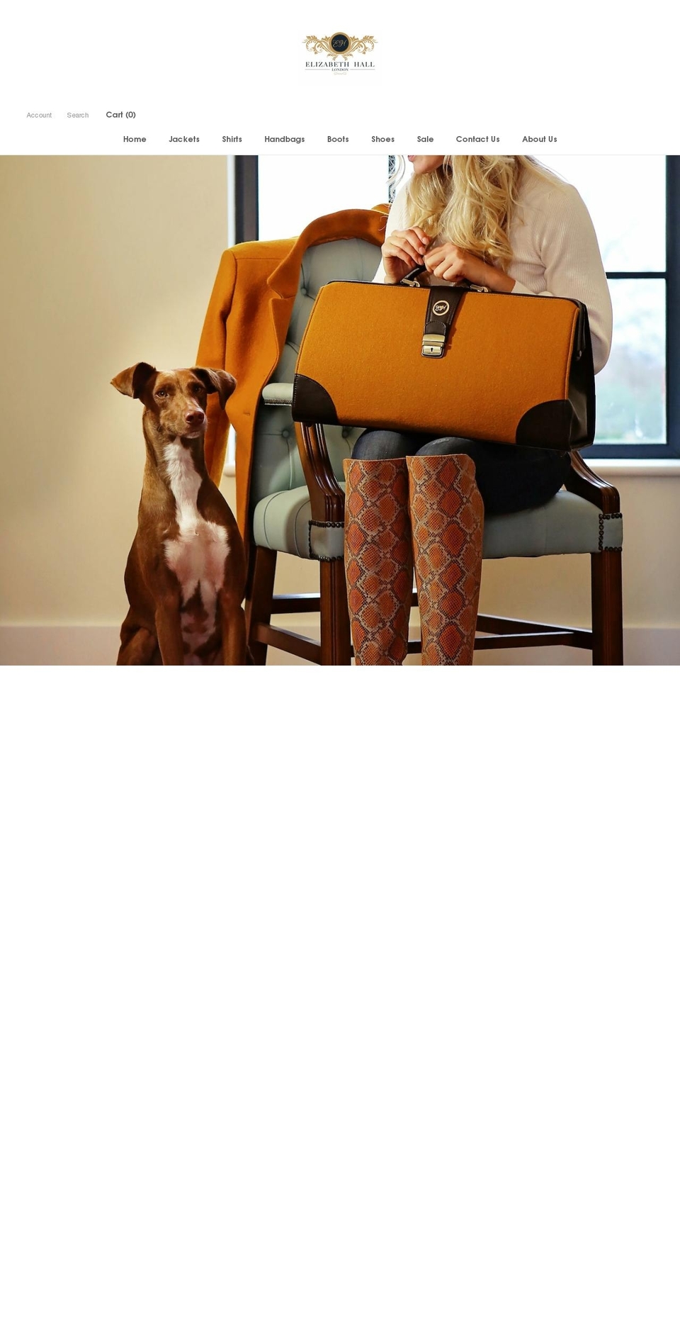 elizabeth-hall.co.uk shopify website screenshot