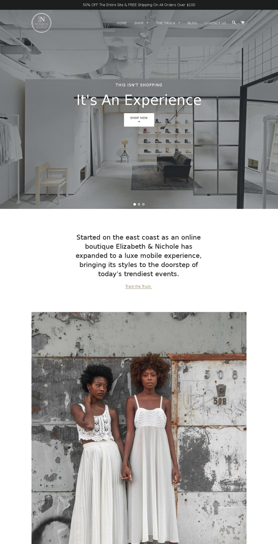 elizabethandnichole.com — Shopify storefront screenshot