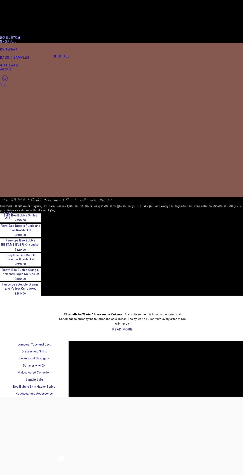 elizabethanmarie.co.uk shopify website screenshot