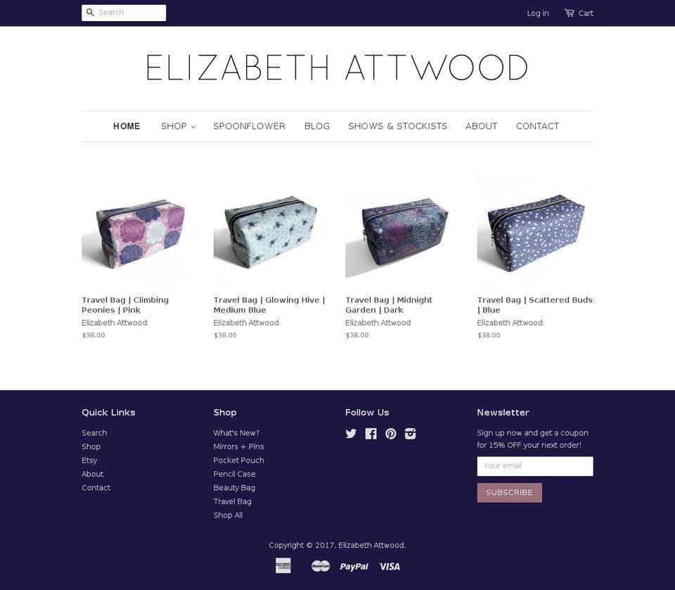 elizabethattwood.com shopify website screenshot
