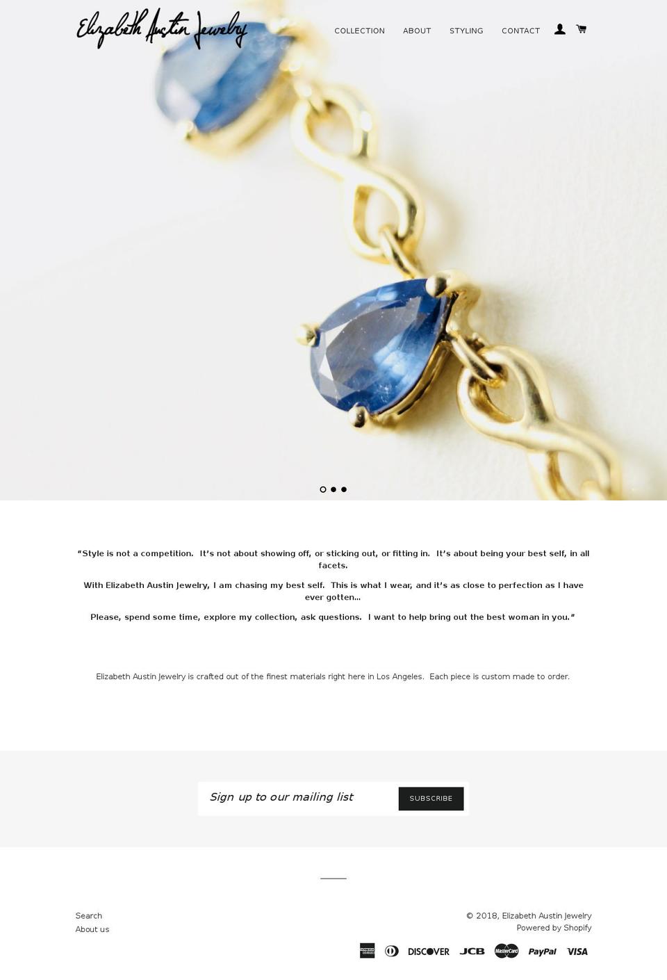 elizabethaustinjewelry.com shopify website screenshot