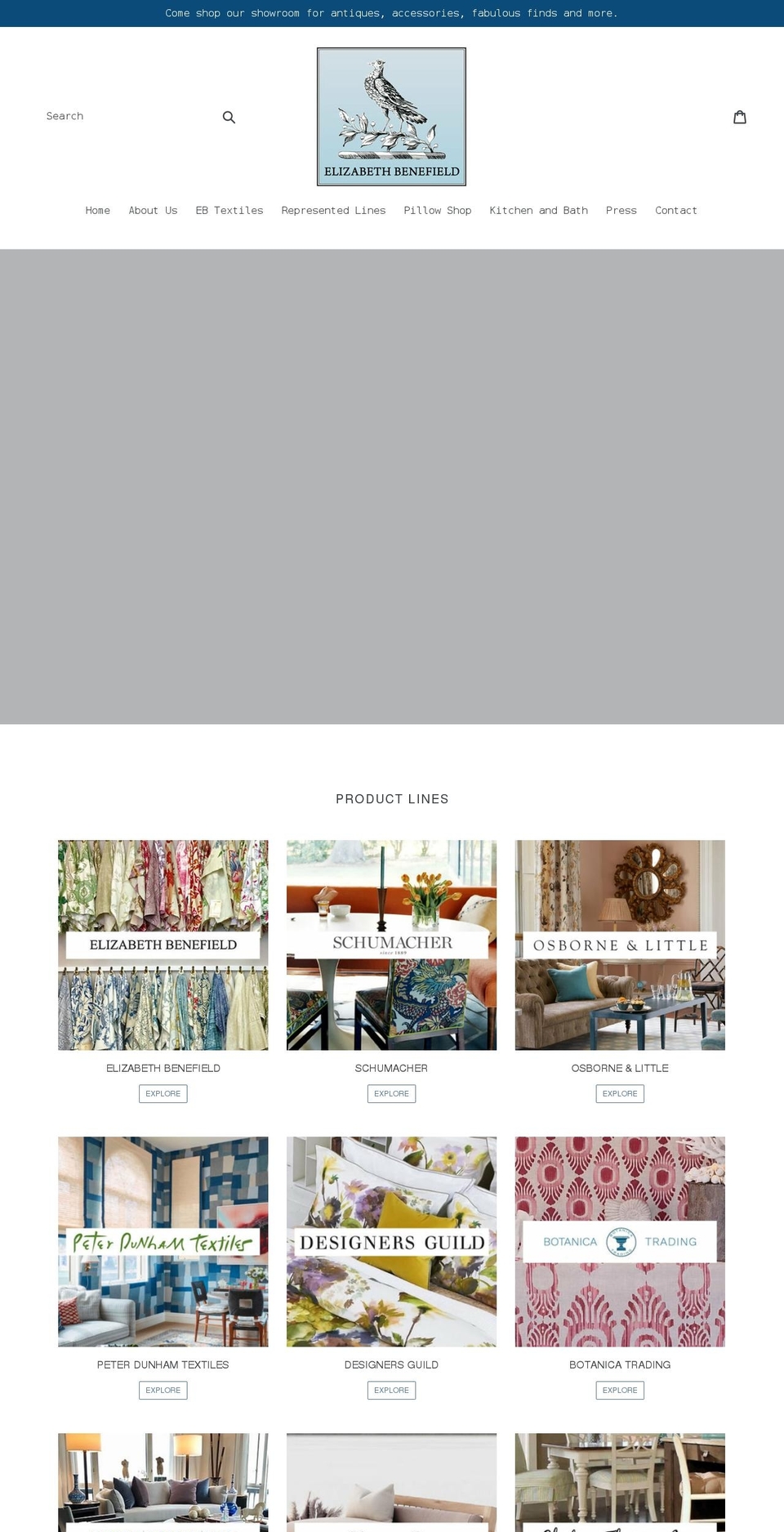 elizabethbenefields.com shopify website screenshot